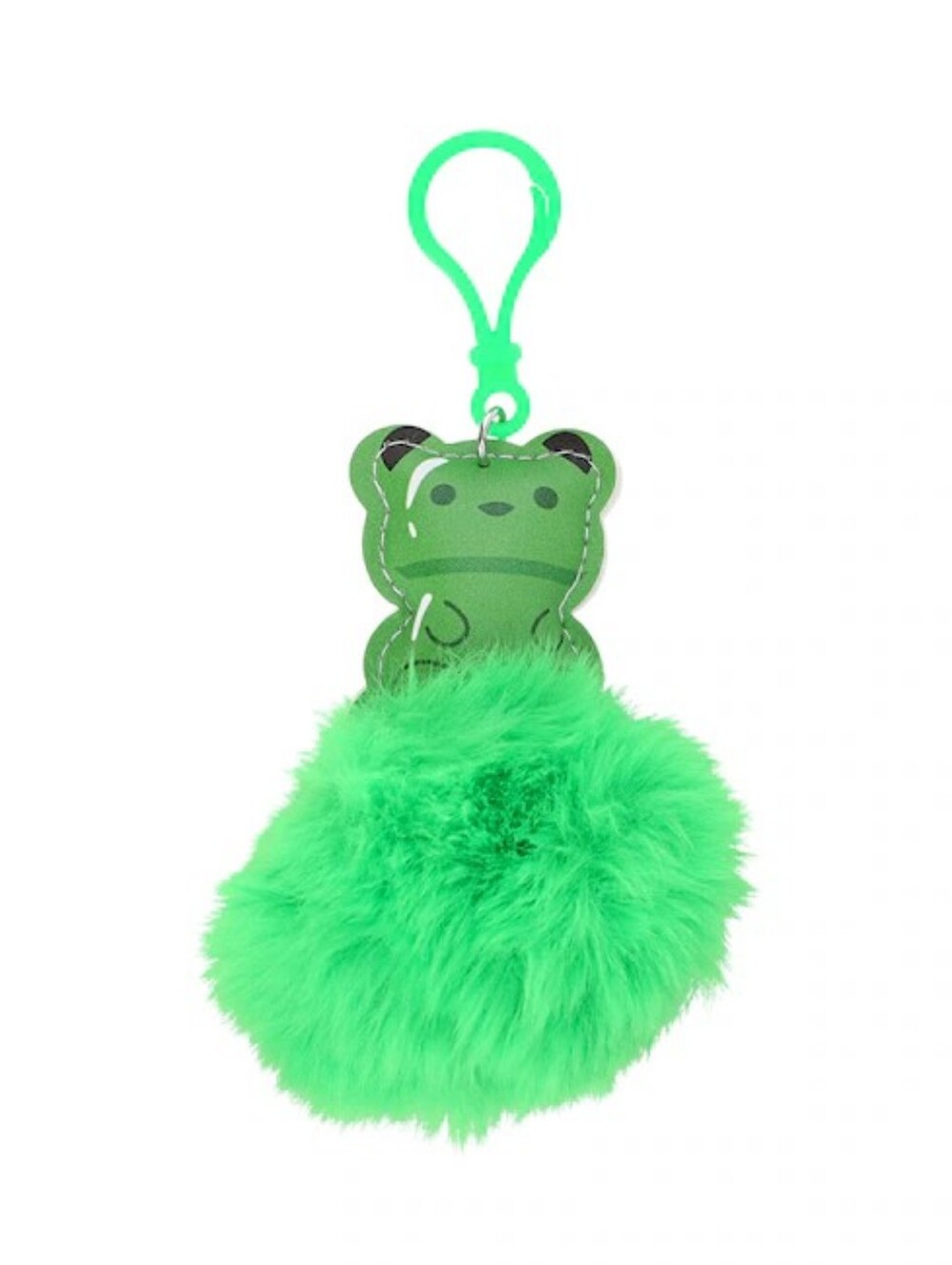 Fuzzy Pom Keychain  -  Choose 1 Red Strawberry, Green Bear, Gray Game Controller - Picture 4 of 5